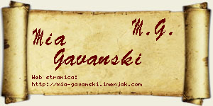 Mia Gavanski vizit kartica